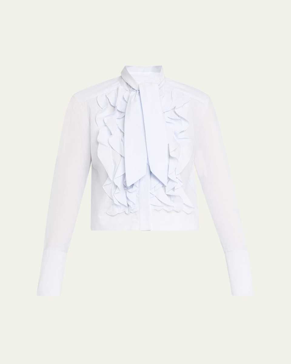 Patti Crinkled Silk Cotton Voile Blous
